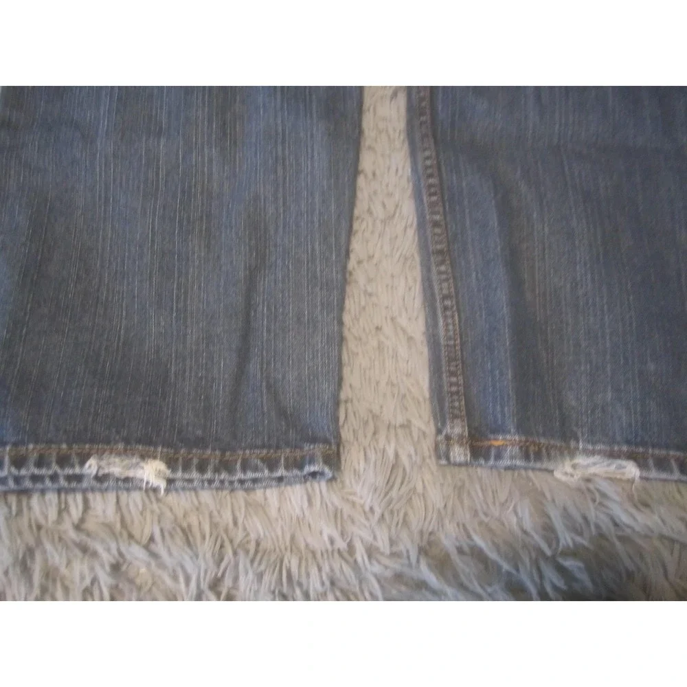 Levis 559 Jeans Mens 44x30 Blue Relaxed Straight Denim Medium Distressed Cuffs
